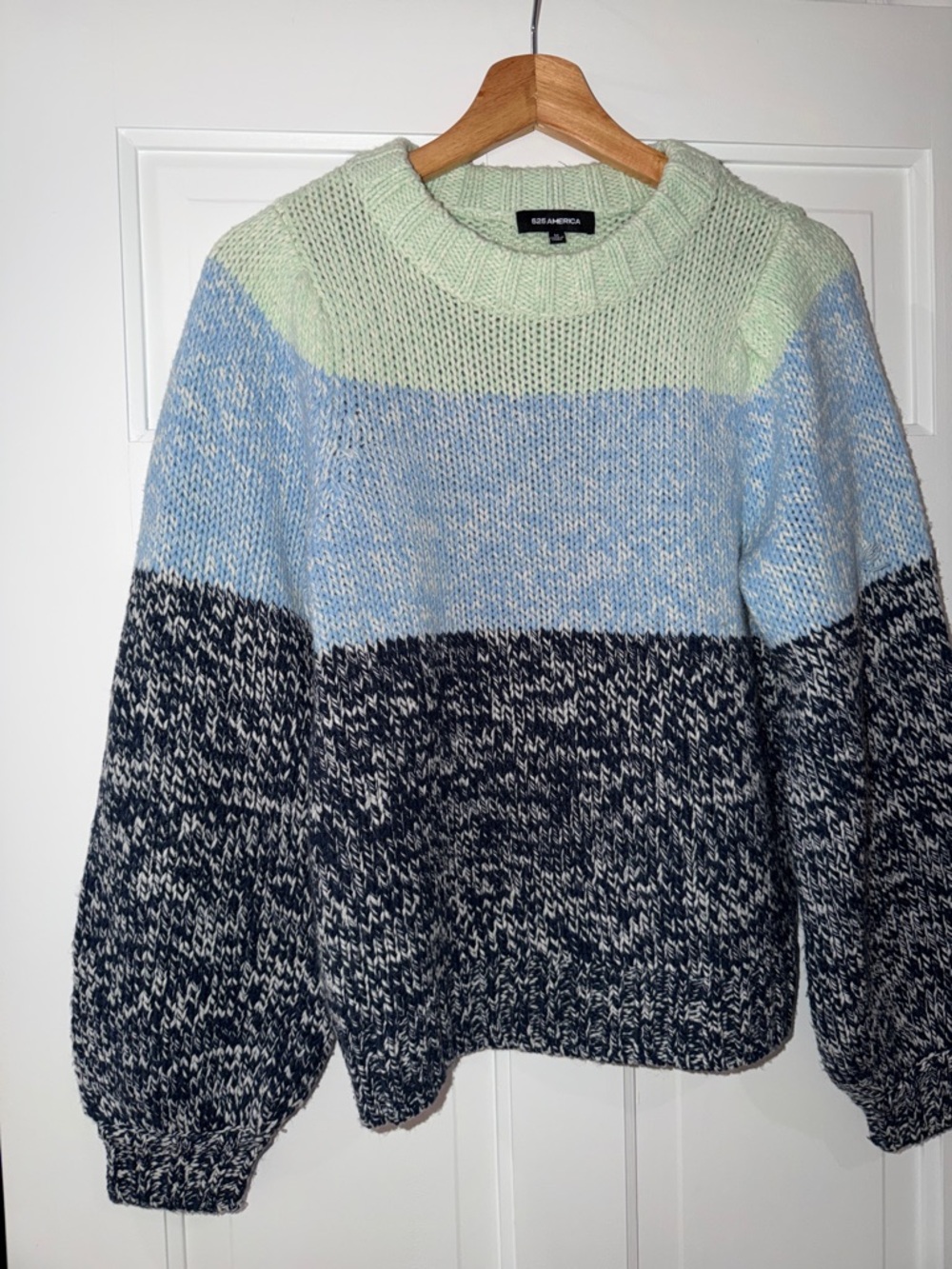 525 America Mint Green Chunky Knit Sweater